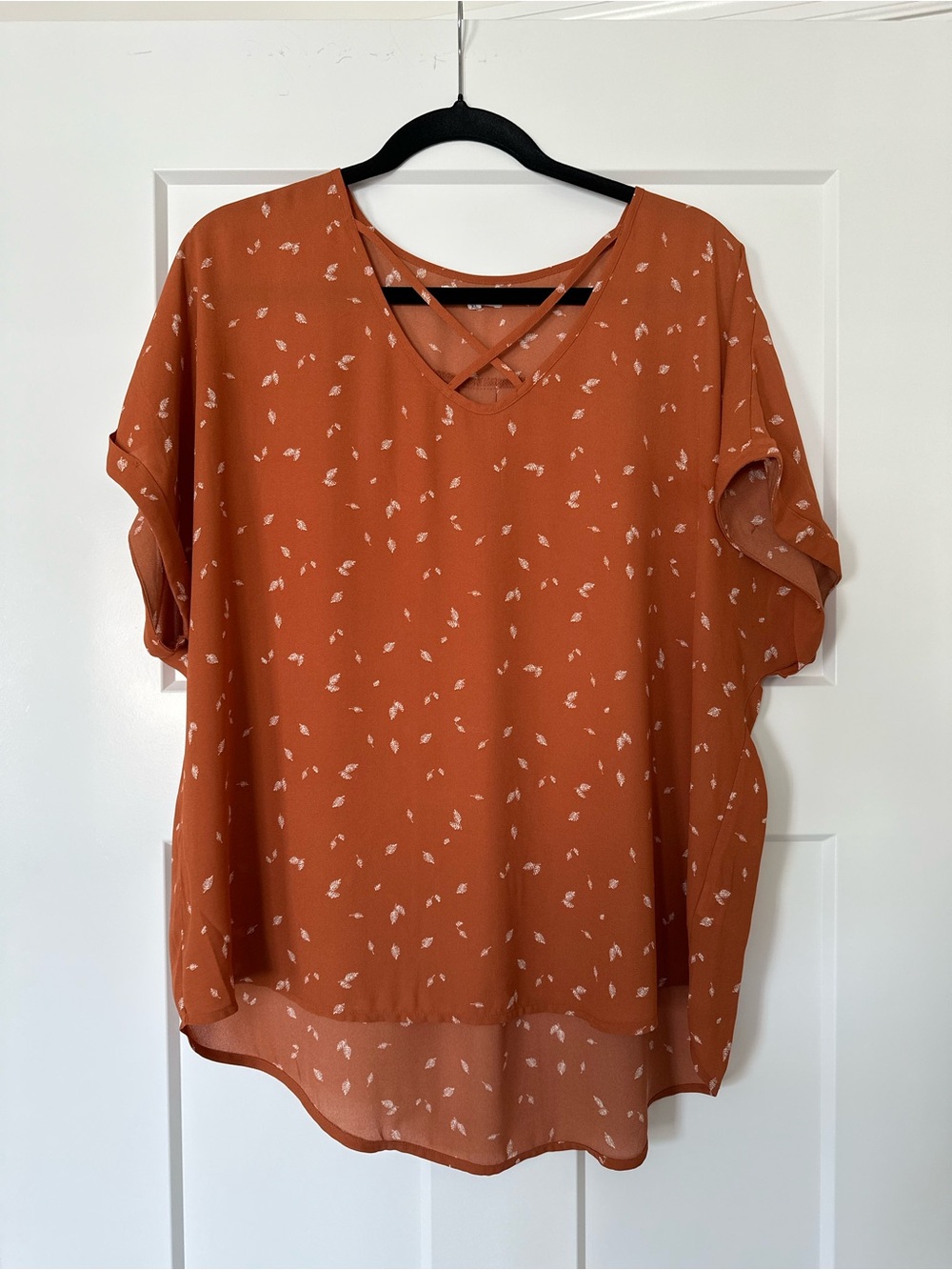 Women’s Maurice’s Rust Criss-Cross Short Sleeve Top